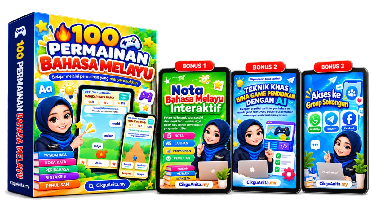 Bundle 100 Permainan Bahasa Melayu bersama tiga bonus