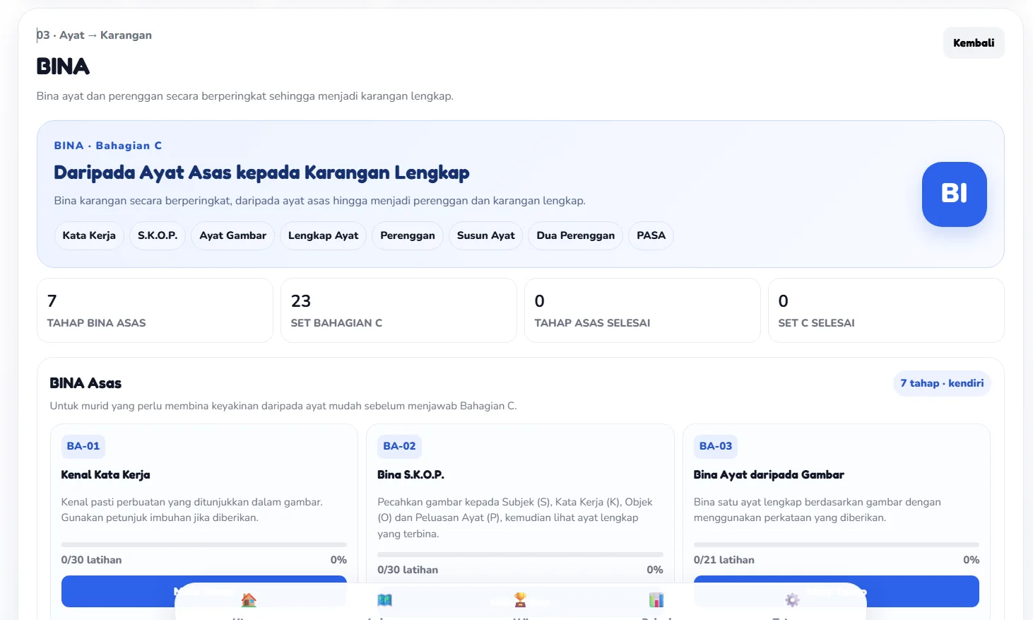 Paparan modul BINA dalam KABIMA
