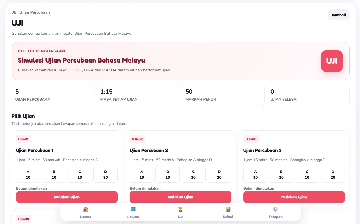 Paparan modul UJI dalam KABIMA